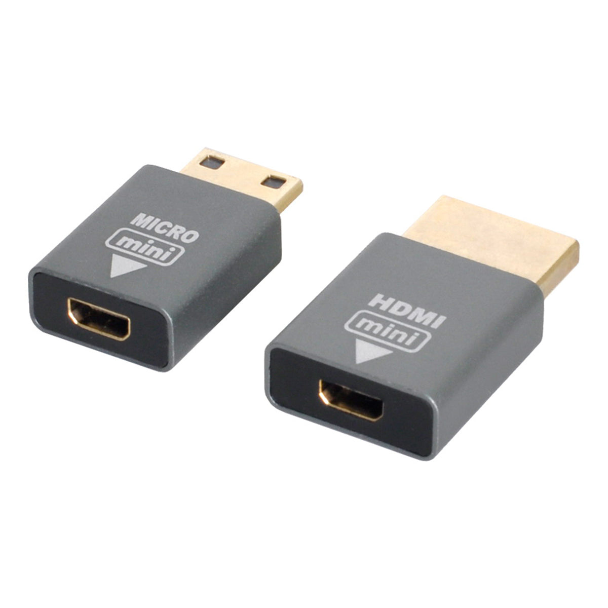 HD-018 2PCS Compatible Micro HDMI Female to Mini Male and HDMI 1.4 Male Adapter 4K 60hz