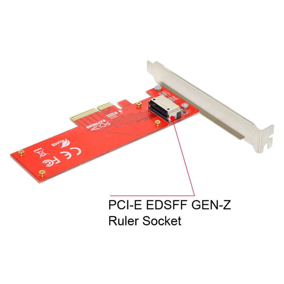 SF-036 PCI-E 4X Host Adapter to NVMe Ruler 1U GEN-Z EDSFF Short SSD E1.S Carrier Adapter with Bracket