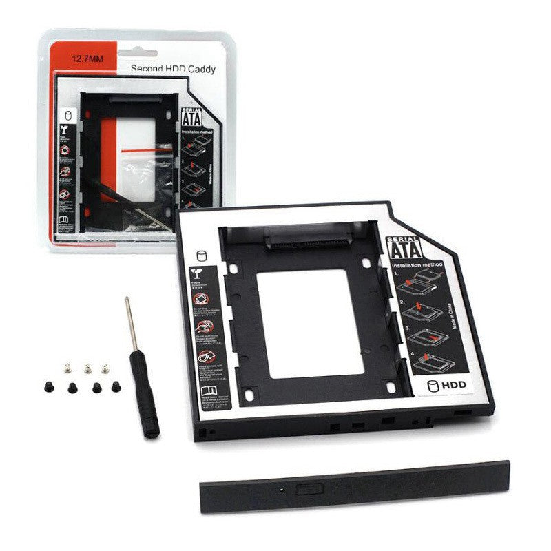 2.5inch SSD Caddy Adapter SATA 3.0 Interface Hard Drive Holder Aluminum HDD Caddy 9.5mm Hard Drive Mounting Bracket for Laptops, Computers - 9.5mm