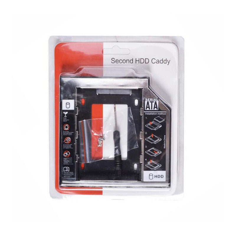 2.5inch SSD Caddy Adapter SATA 3.0 Interface Hard Drive Holder Aluminum HDD Caddy 12.7mm Hard Drive Mounting Bracket for Laptops, Computers - 12.7mm