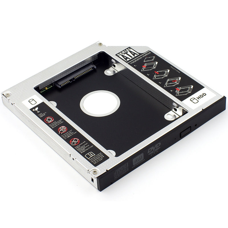 2.5 Inch Notebook Computer Internal SSD Hard Disk Drive Mounting Bracket Holder (All Aluminum Alloy) - 12.7mm