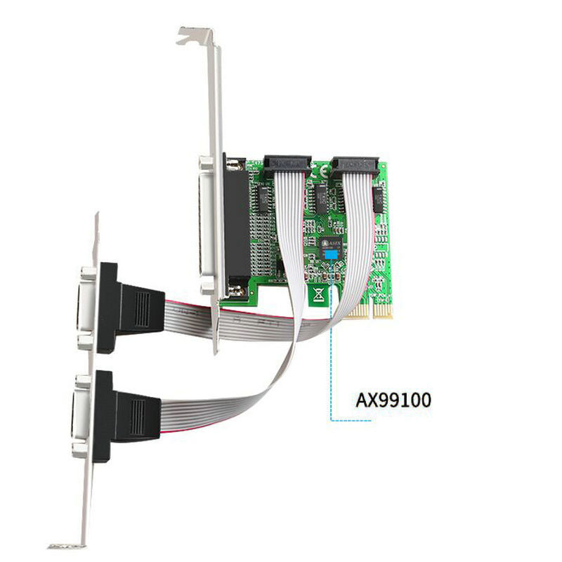 PCIe Expansion Card Dual Serial Ports + 1 Parallel Port Connectors Expansion Card with AX99100 Chip