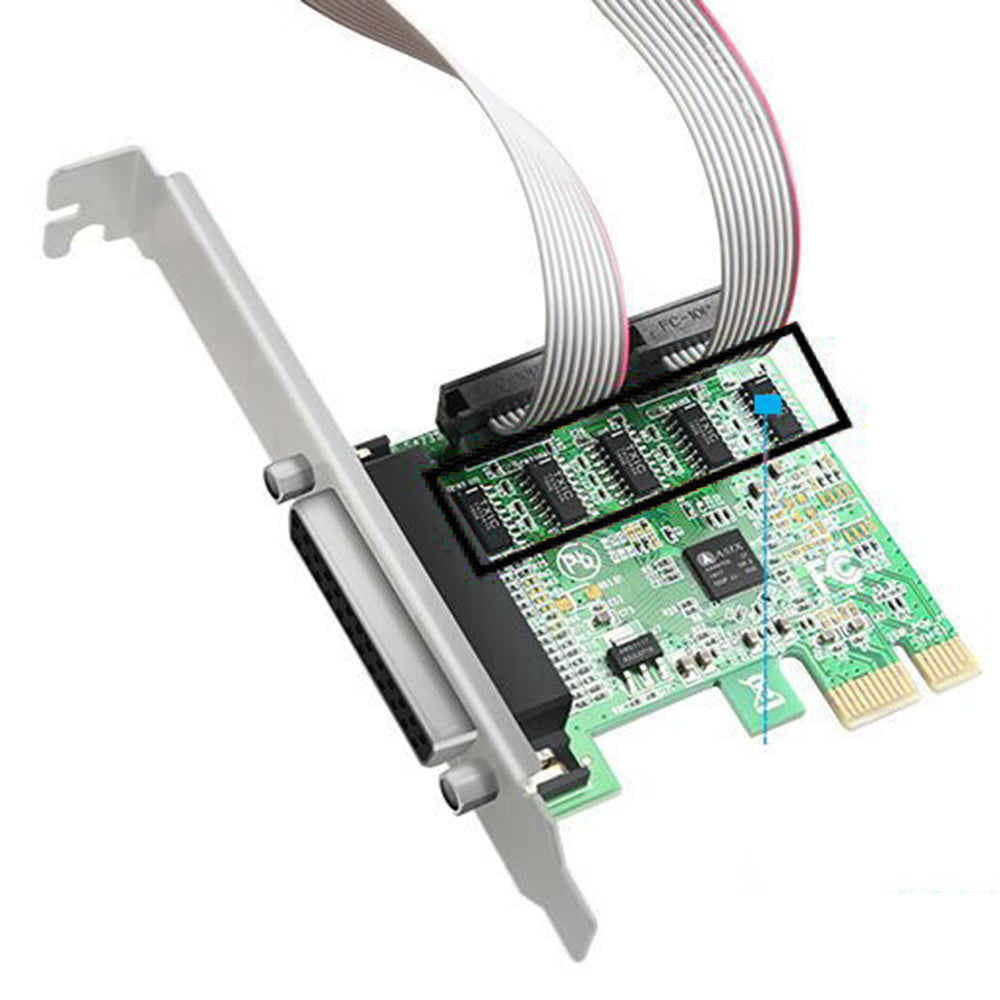 PCIe Expansion Card Dual Serial Ports + 1 Parallel Port Connectors Expansion Card with AX99100 Chip