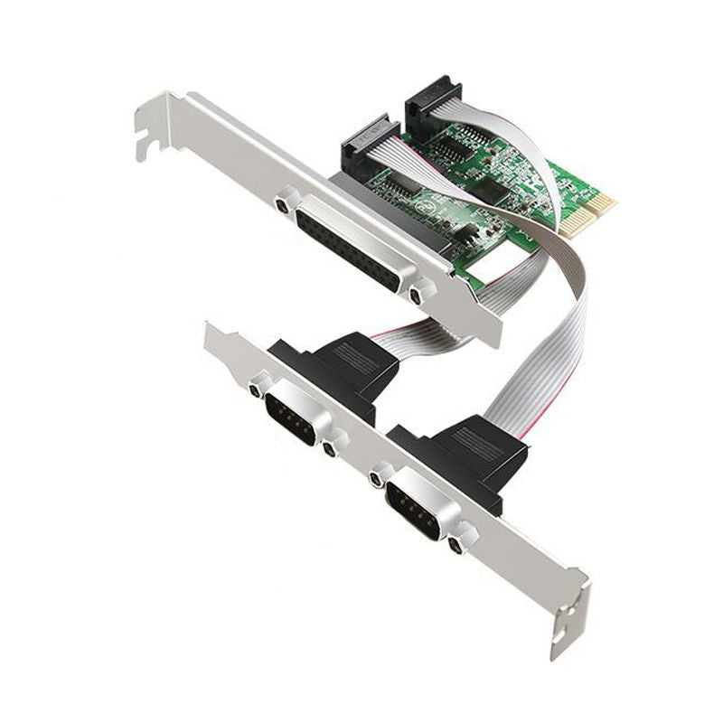 PCIe Expansion Card Dual Serial Ports + 1 Parallel Port Connectors Expansion Card with AX99100 Chip