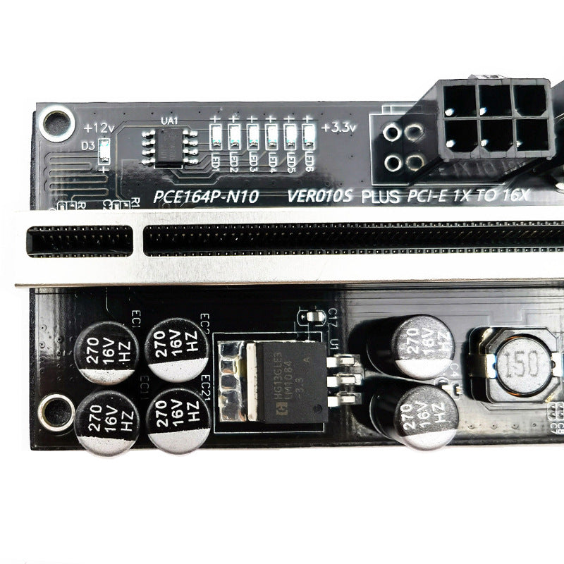 VER 010s Plus PCI-E X1 to PCIE X16 Adapter Board Extension Cable with 6pin Interface (Marquee Version)