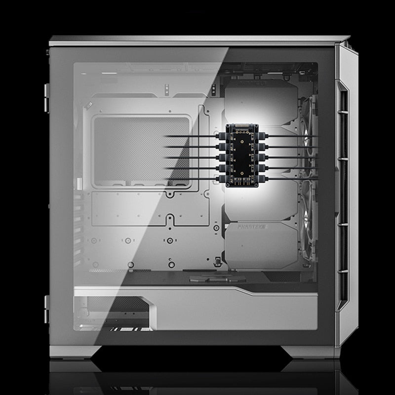 10-Channel RGB Hub 12V 4Pin AURA Synchronous Motherboard RGB Fan Hub with 10 Ports