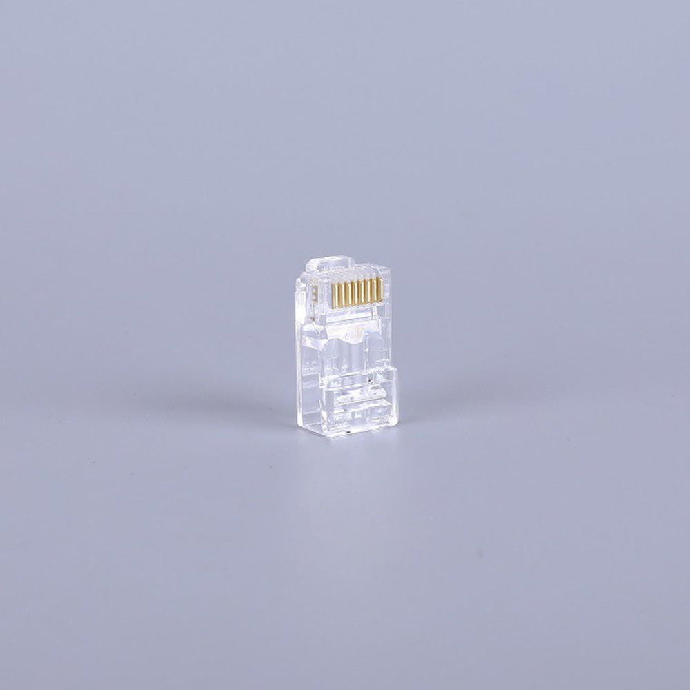 Uniqkart 100PCS RJ45 8P8C Cat6 Ends Cat 6 Crystal Connectors Heads Ethernet Cable Crimp Unshielded Pure Copper Gold-Plated Network Plugs