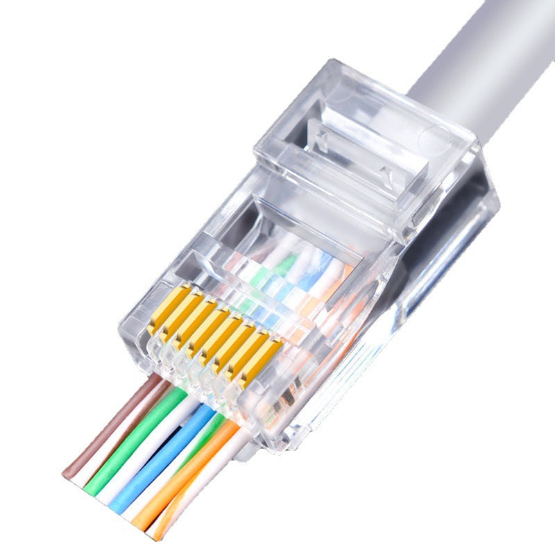 100PCS RJ45 Ethernet Cable 8P8C Cat5 Ends Crystal Connectors Heads Crimp Unshielded Cat 5 Network Line End Clips Plugs