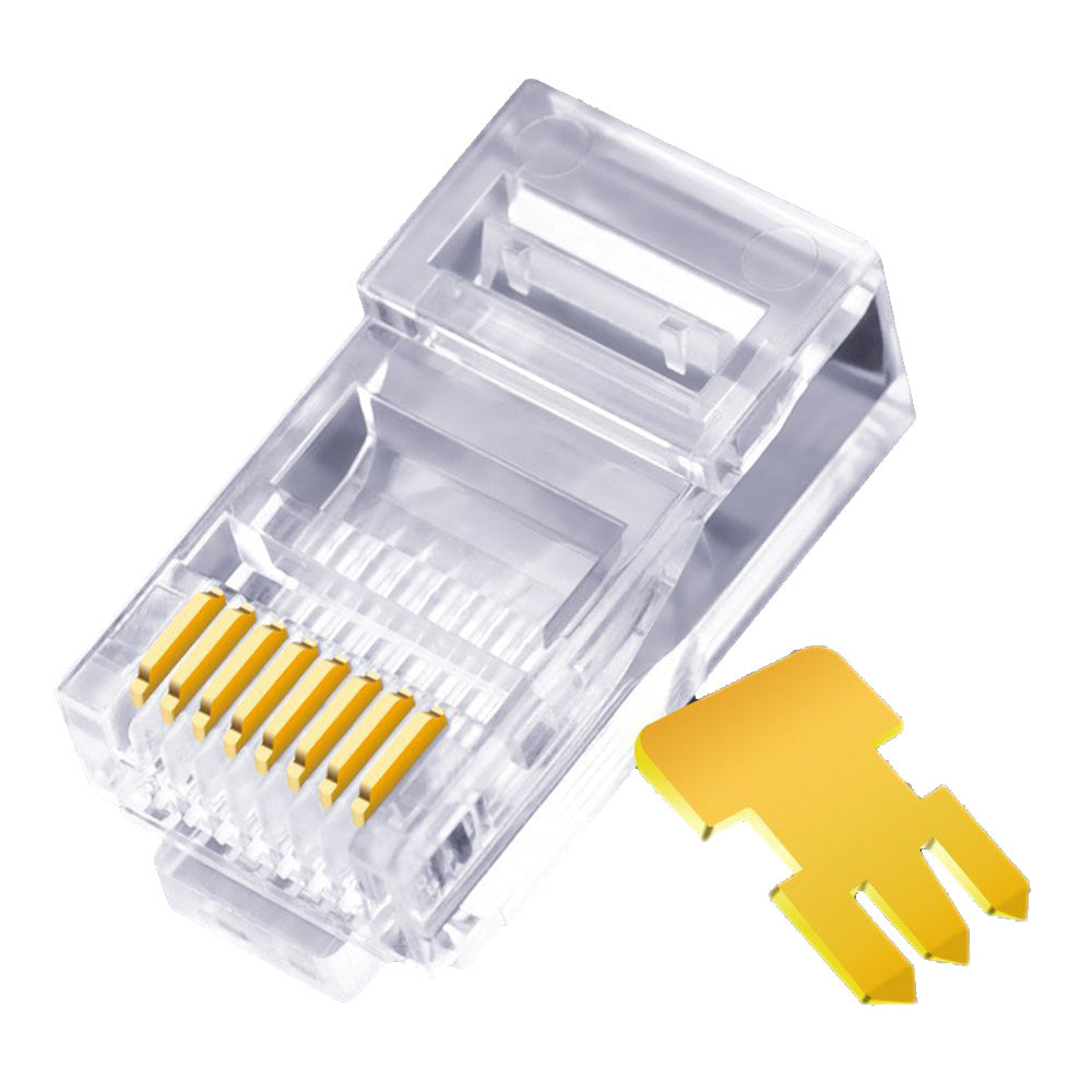 100PCS RJ45 Ethernet Cable 8P8C Cat5 Ends Crystal Connectors Heads Crimp Unshielded Cat 5 Network Line End Clips Plugs