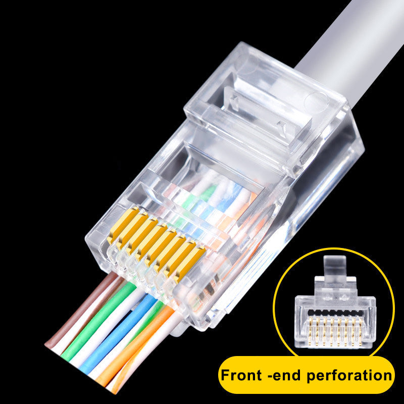 100PCS RJ45 Ethernet Cable 8P8C Cat5 Ends Crystal Connectors Heads Crimp Unshielded Cat 5 Network Line End Clips Plugs