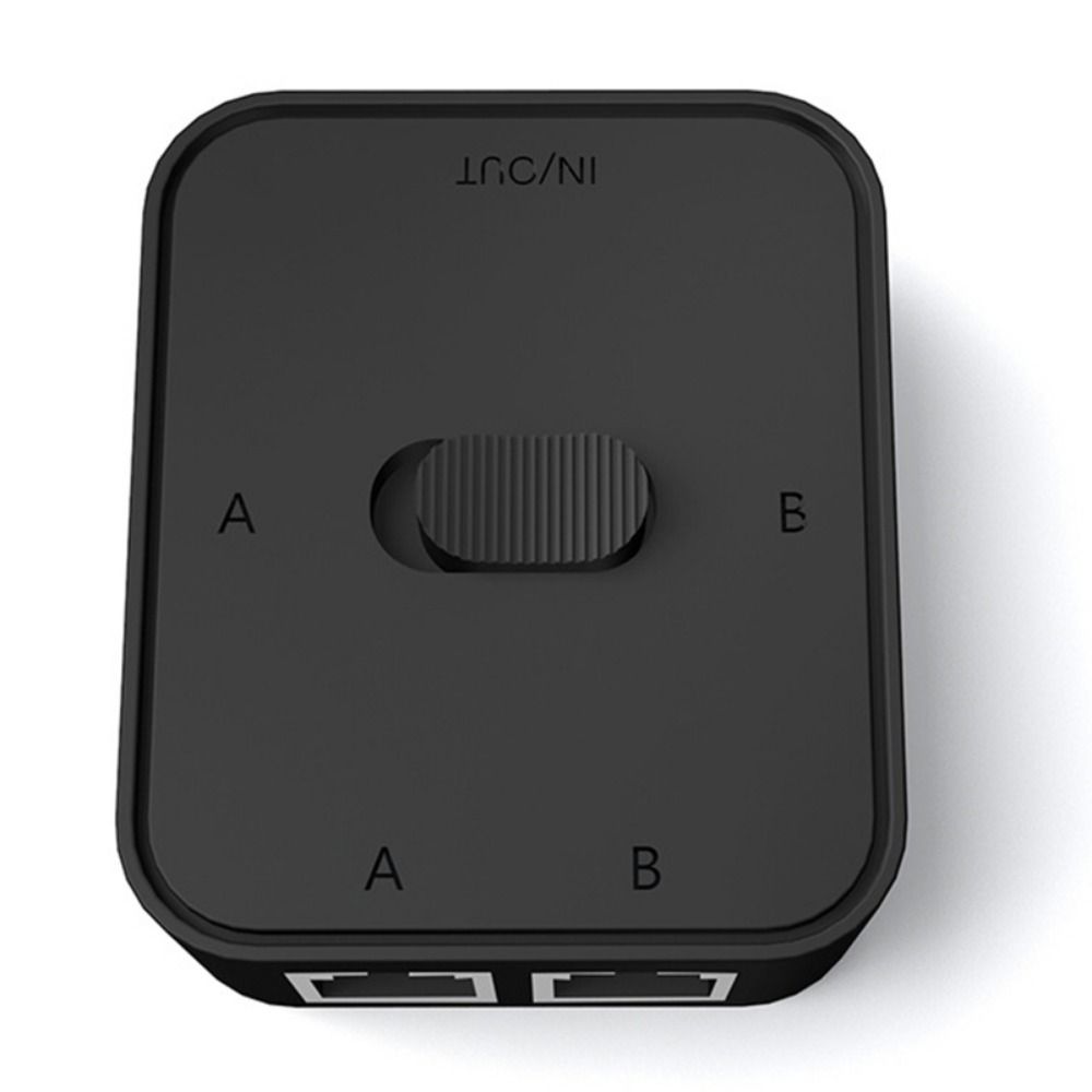 2-Port RJ45 Network Switcher Gigabit Network Splitter Power-Free Internal / External Network Switch Adapter - Black