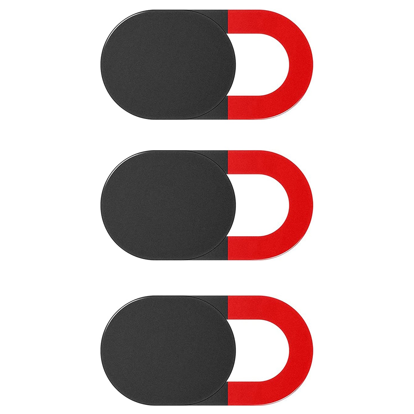 3Pcs Webcam Cover Slide Privacy Security Ultra-Thin Laptop Camera Cover Slide for Phone / Tablet / PC - Black / Red