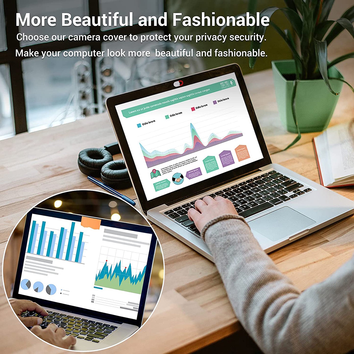 3Pcs Webcam Cover Slide Privacy Security Ultra-Thin Laptop Camera Cover Slide for Phone / Tablet / PC - Black / Red