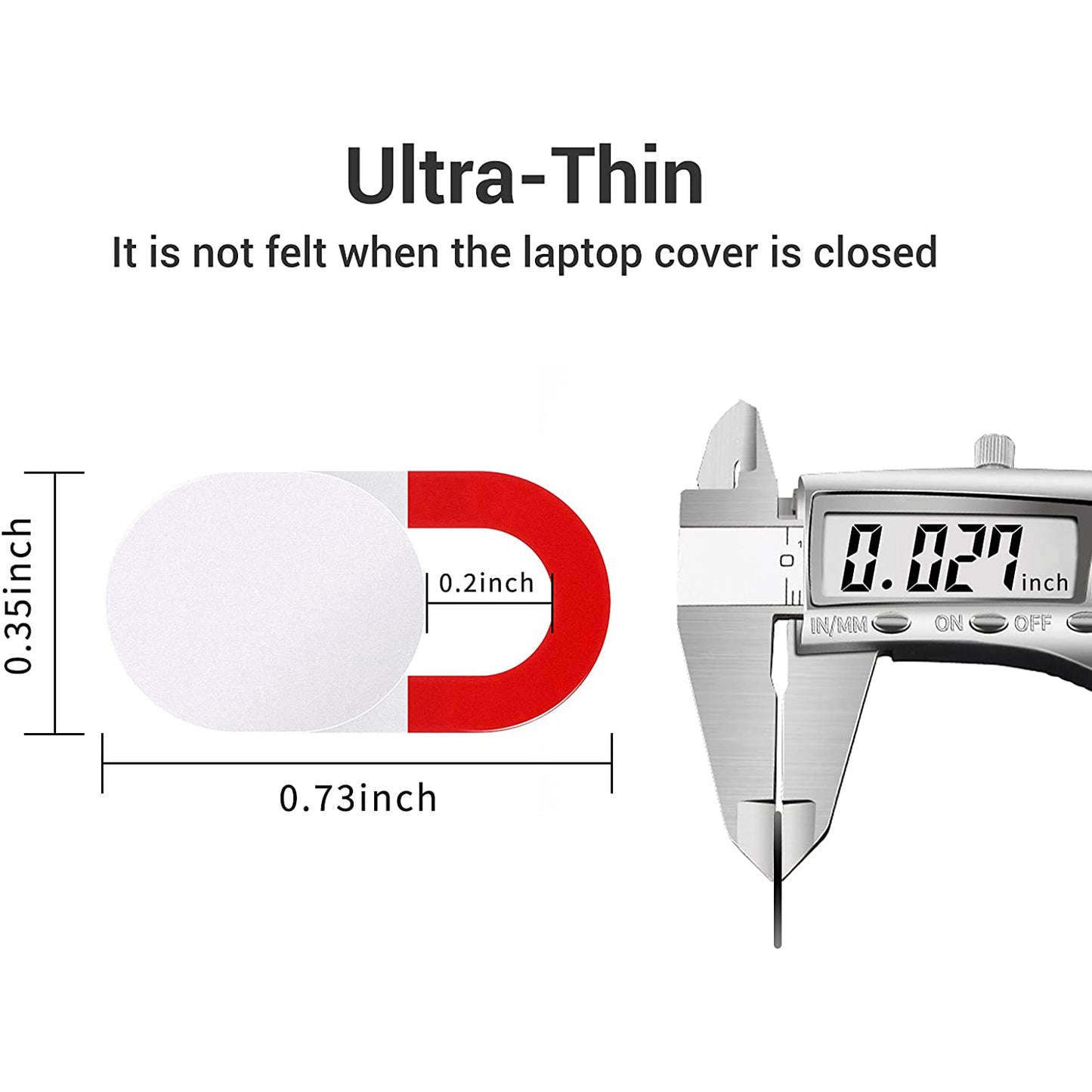 3Pcs Webcam Cover Slide Privacy Security Ultra-Thin Laptop Camera Cover Slide for Phone / Tablet / PC - Black / Red