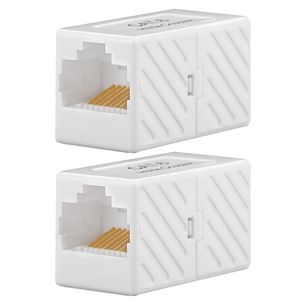 Uniqkart 2Pcs Cat6 Cat5e Cat5 Ethernet Cable Extender Adapter RJ45 Female to Female In Line Coupler