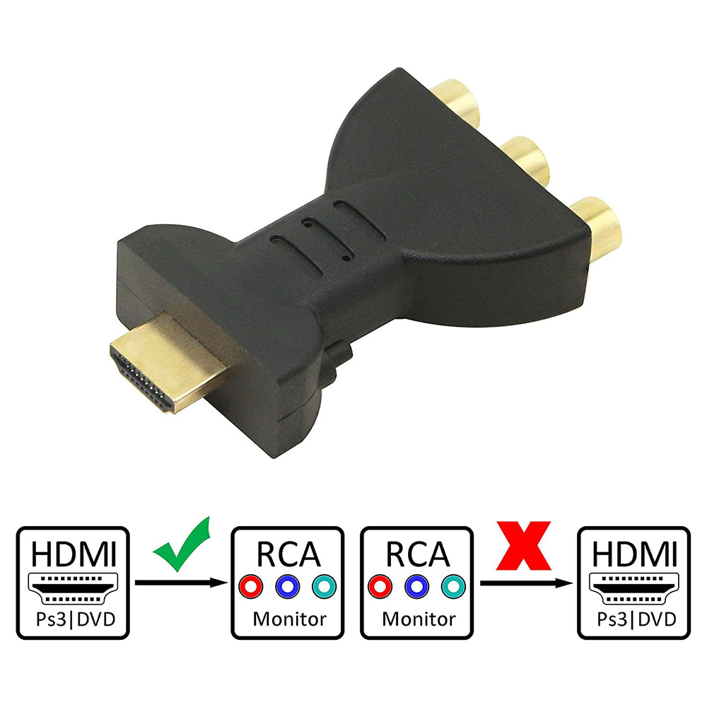 HDMI Male to 3 RCA Female Adapter AV Audio Video Converter TV DVD Projector Home Theater Connecter