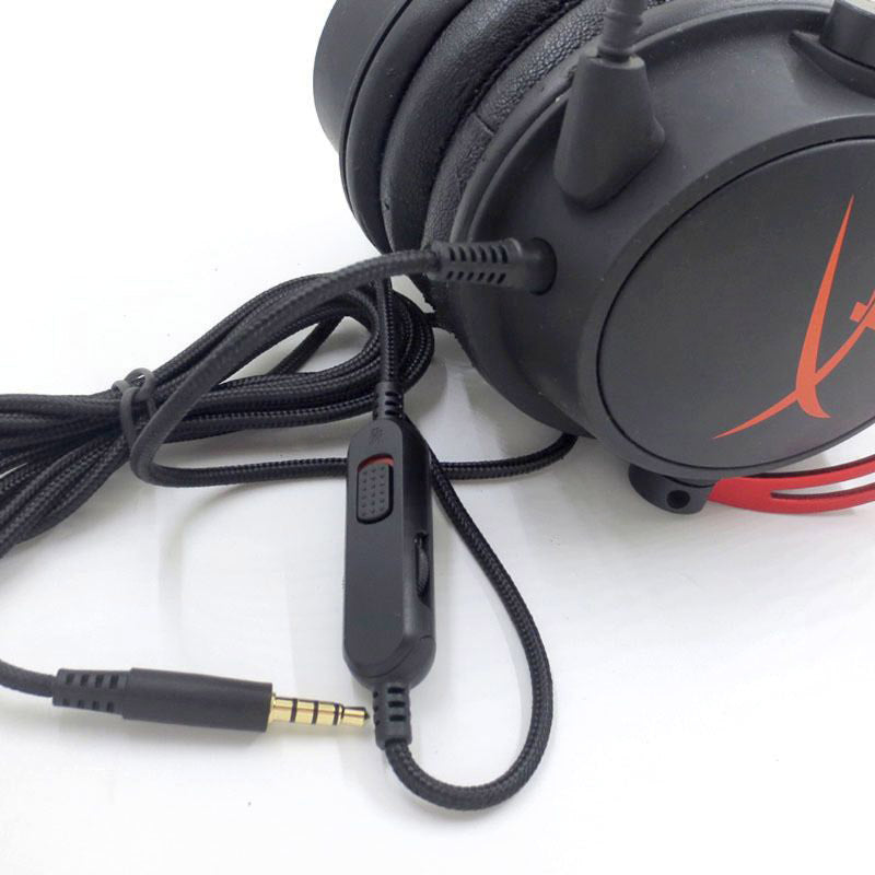 2m Aux Wire 3.5mm Jack Aux Cable 3.5mm Male to Male Gaming Headset Audio Connection Line for HyperX Cloud Mix Alpha Headphone - Black