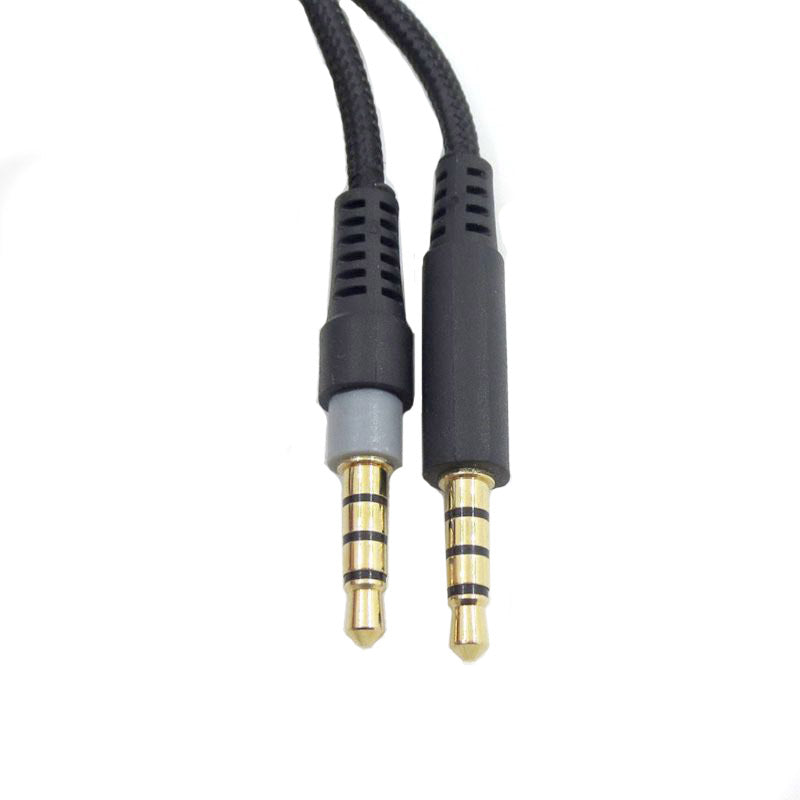 2m Aux Wire 3.5mm Jack Aux Cable 3.5mm Male to Male Gaming Headset Audio Connection Line for HyperX Cloud Mix Alpha Headphone - Black