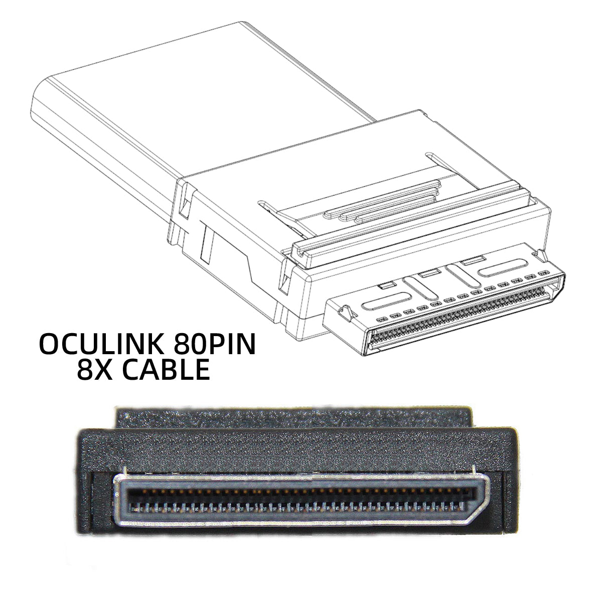 SF-051-0.5M 50cm OCuLink PCIe PCI-Express SFF-8611 8x 8-Lane to Dual SFF-8643 HD 4x SSD Data Active Cable
