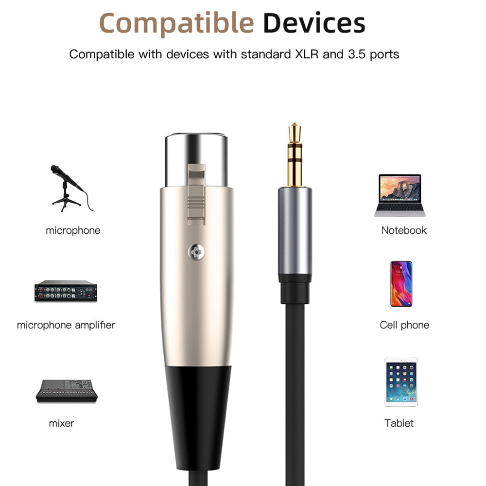 1.5m 3.5mm Jack to XLR 3 Pin Male to Female Audio Cable for Microphone Speakers Sound Consoles Amplifier XLR Cable Connector