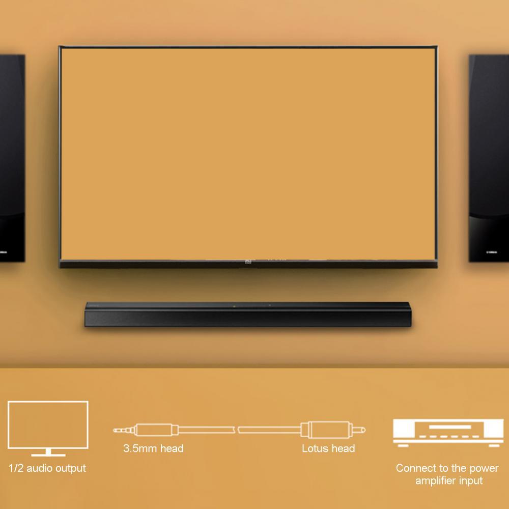 2m TV Speaker Audio Cable 3.5mm AUX to RCA Adapter Cord Braided Gold-plated RCA Audio Line for TCL Mi TV