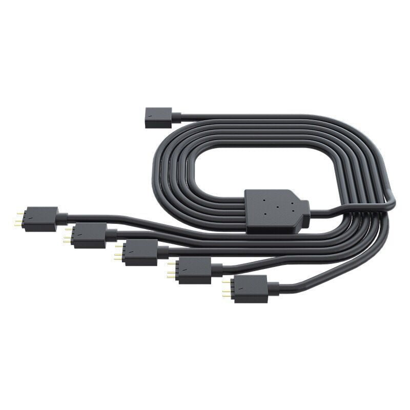 Coolermaster 5-in-1 ARGB Cable RGB Connection Cord 58cm 5V 3Pin Adapter Cable for Cooling Fans, LED Strips