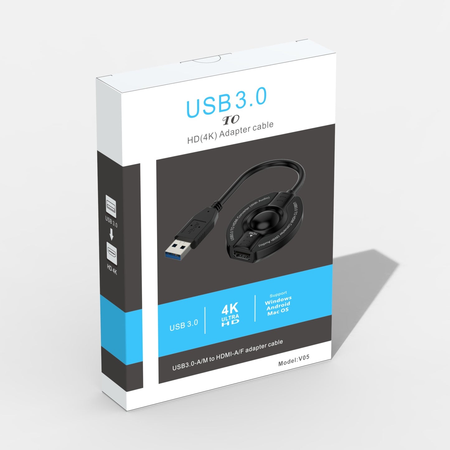 V05 HD 1080P / 60Hz Converter USB3.0 to HDMI Adapter Cable USB HD Converter