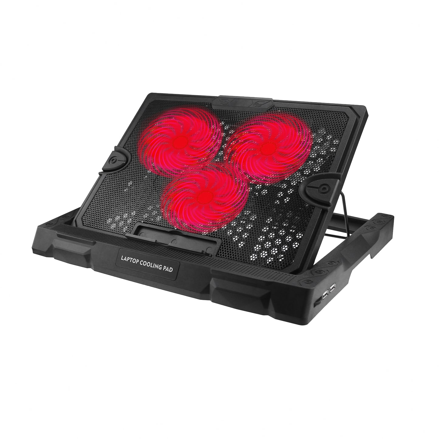 S300 3-Fan Laptop Cooling Stand Desktop Adjustable Wind Speed Notebook Fan Cooler - Red Light