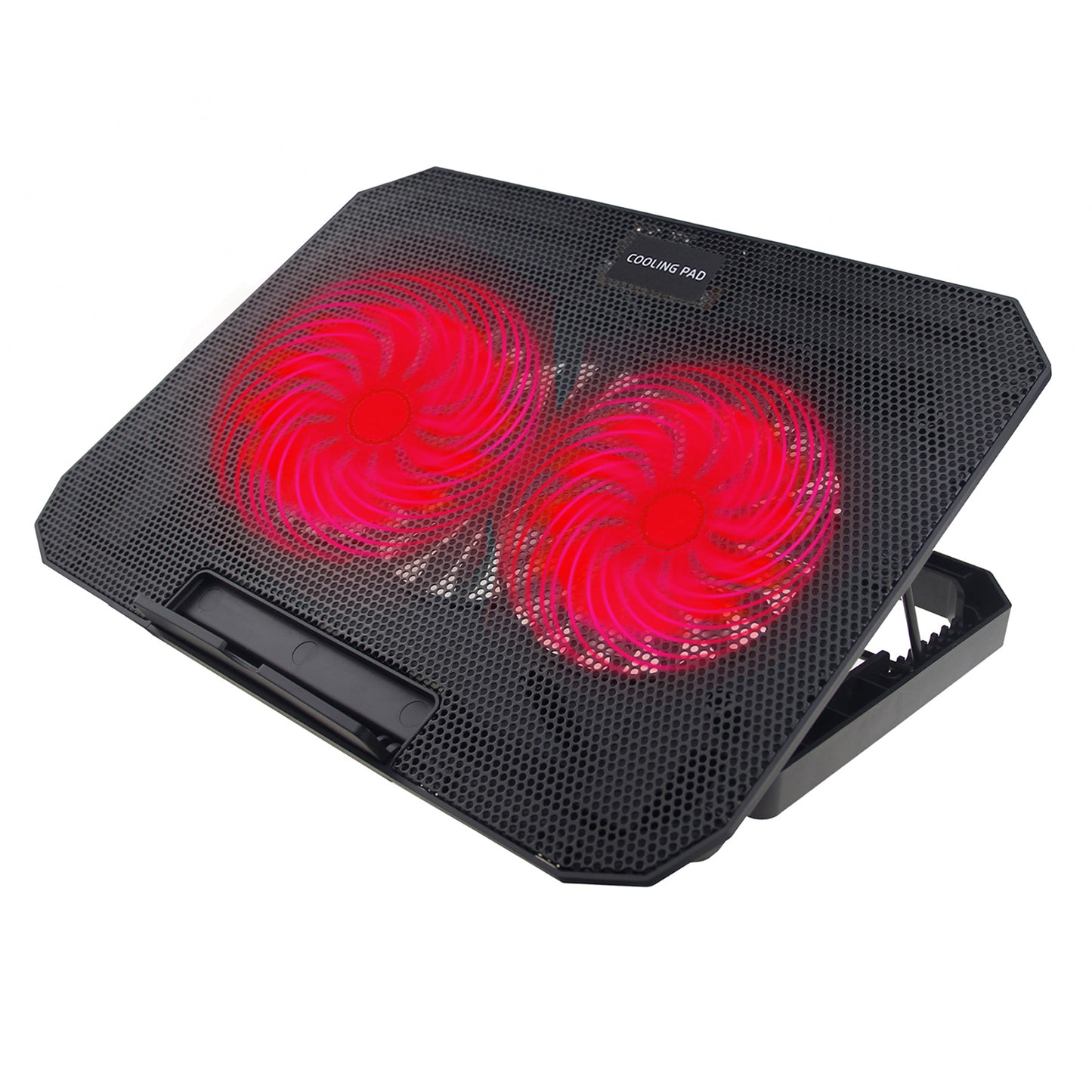 N11 8-Gear Height Adjustable Mute Notebook Dual Fan Cooler Desktop Laptop Cooling Stand - Red Light