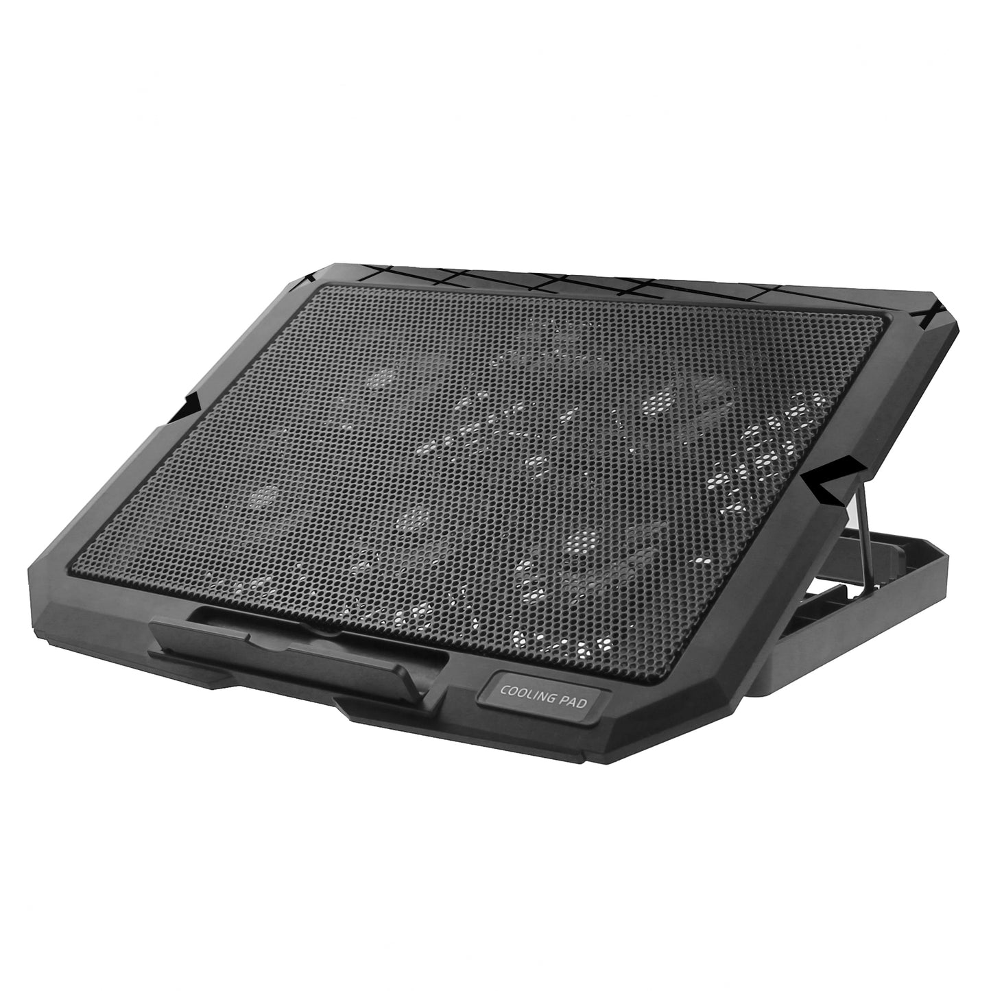 X5 Mute 5-Fan Laptop Cooling Stand Adjustable Wind Speed 7-Gear Height Notebook Cooler - Blue Light