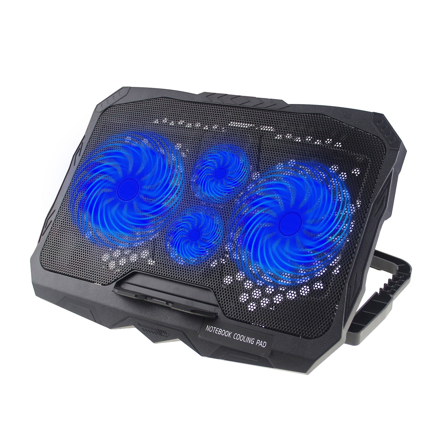 S18 Height Adjustable Notebook Router Radiator 4-Fan Cooler Desktop Laptop Cooling Pad - Blue Light