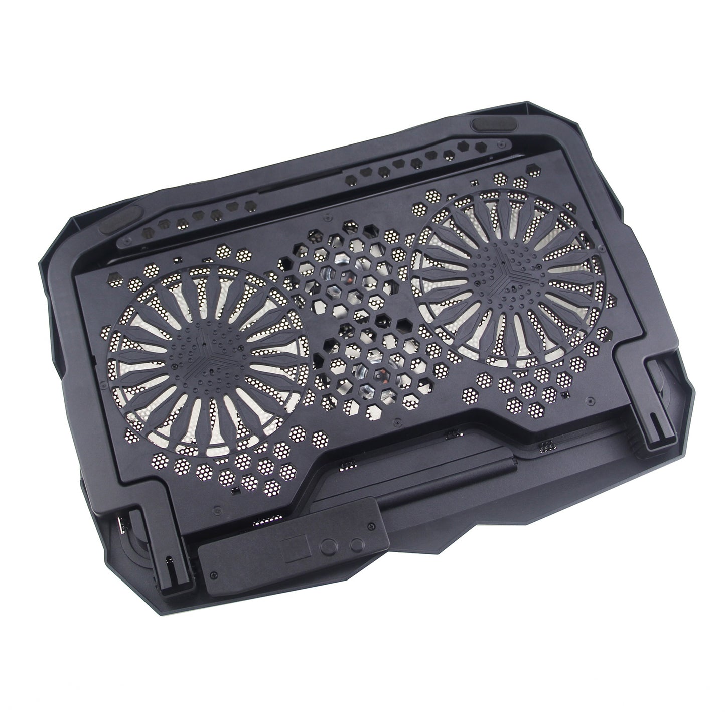 S18 Height Adjustable Notebook Router Radiator 4-Fan Cooler Desktop Laptop Cooling Pad - Green Light