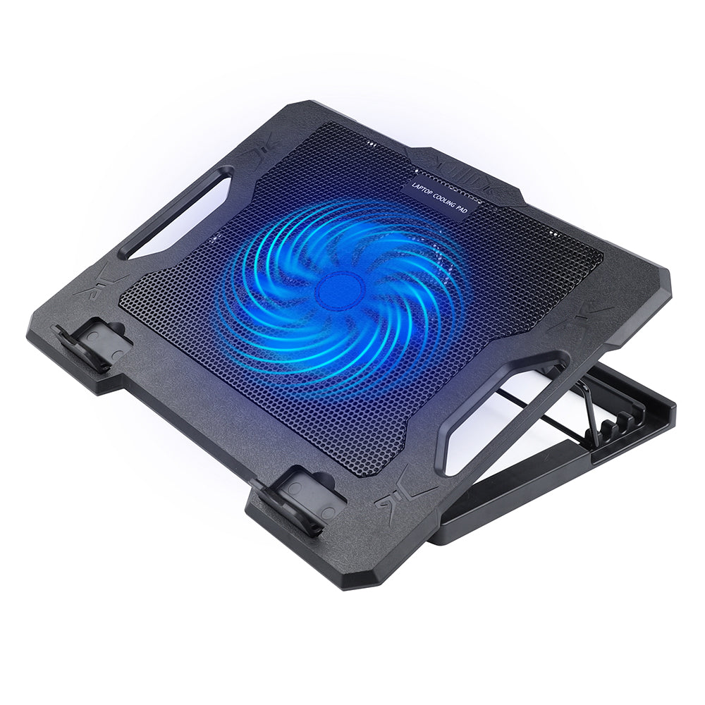 S100 Height Adjustable Notebook Gaming Fan Cooler Desktop Laptop Stand Cooling Pad - Blue Light