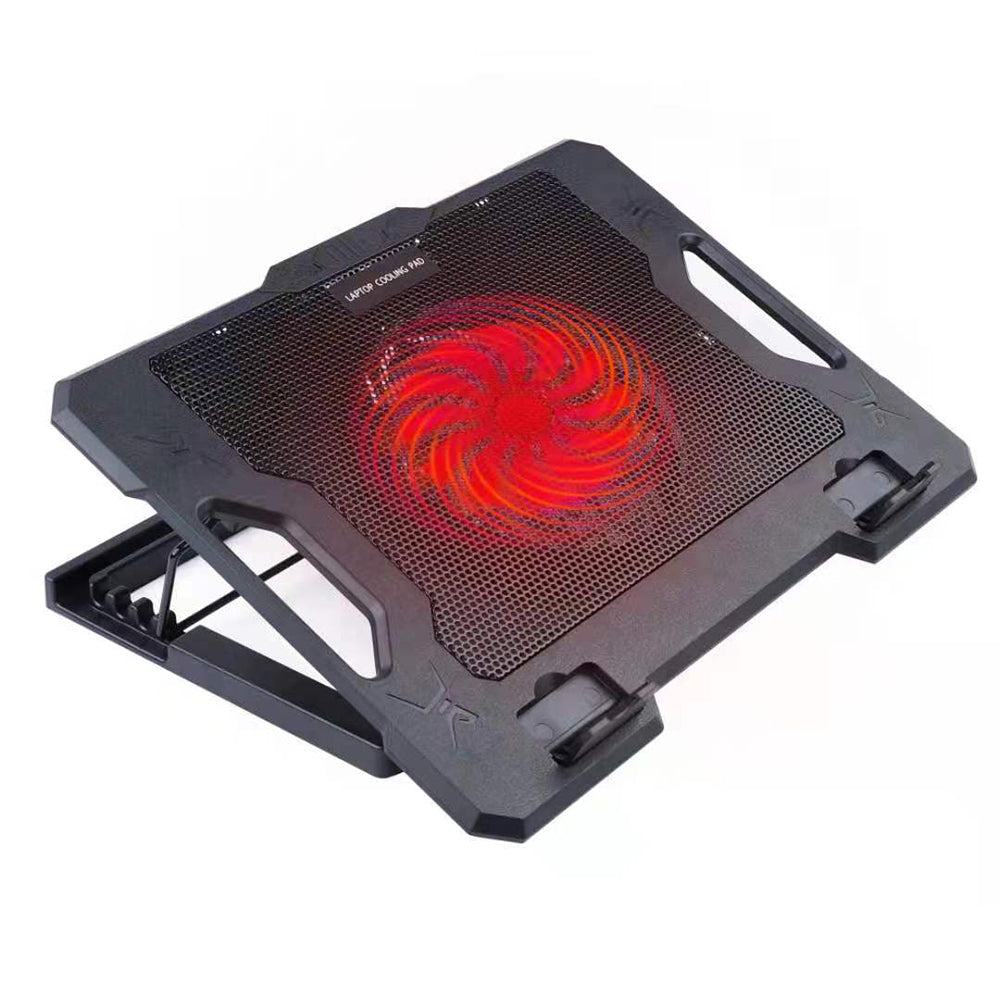 S100 Height Adjustable Notebook Gaming Fan Cooler Desktop Laptop Stand Cooling Pad - Red Light