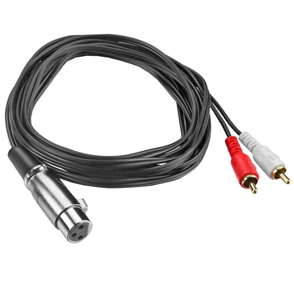 Uniqkart Dual RCA Male Plug to XLR Female Cable Y-Splitter Stereo Adapter Line Audio Breakout Cord, 1.5m