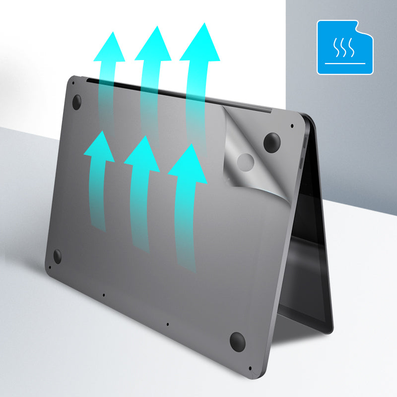 ZGA 5Pcs / Set For MacBook Pro 13 inch (2020) / (2022) Notebook Computer Shell Sticker Touchpad Film Bottom Cover Self-adhesive Sticky Paper - Silver