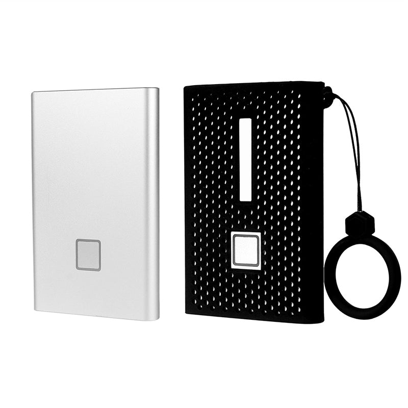 For Samsung T7 Portable Hard Drive Soft Silicone Protective Cover Anti-drop Sleeve Case with Ring Strap - Black