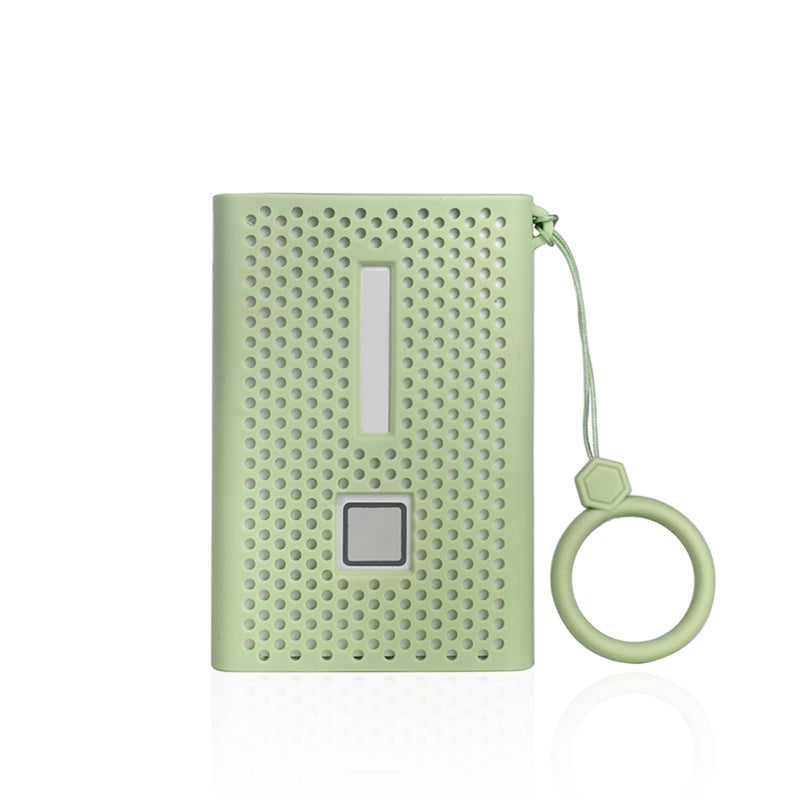 For Samsung T7 Portable Hard Drive Soft Silicone Protective Cover Anti-drop Sleeve Case with Ring Strap - Green