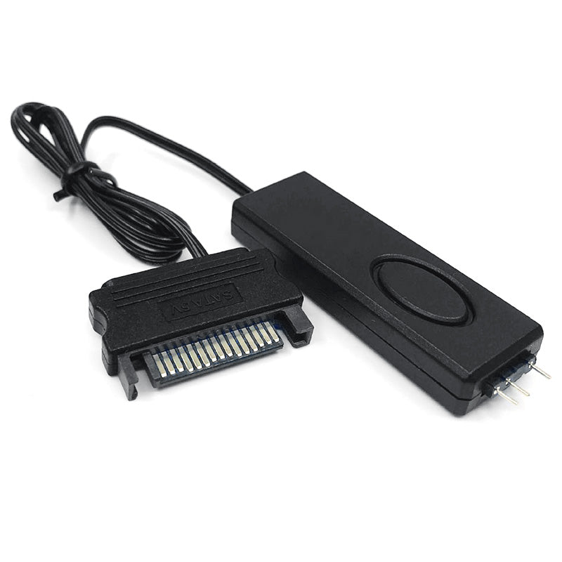 5V 3Pin ARGB Controller Connector SATA Power Supply Remote Control for Chassis Fan Lighting Water Cooler - Black