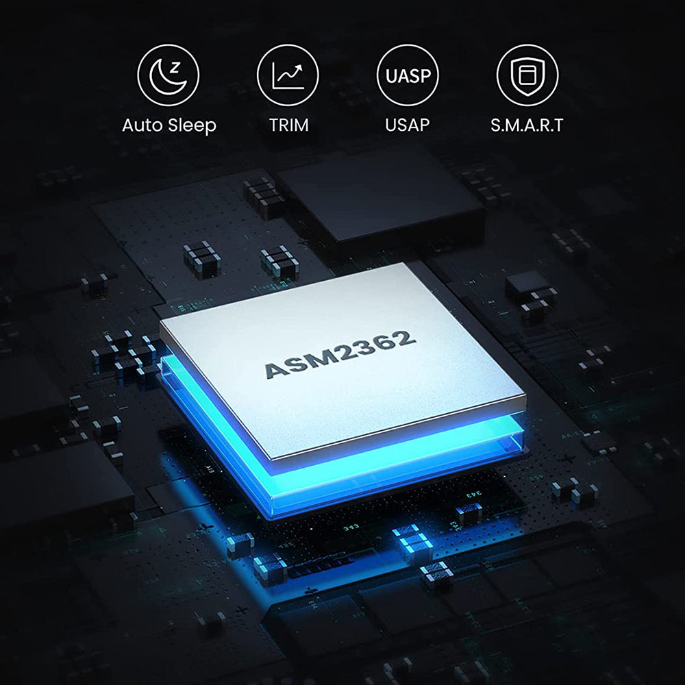 UGREEN 70691 NVMe SSD Enclosure USB C 3.1 Gen 2 M.2 NVME Mobile Hard Drive Case with Cable Support 10Gbps Transfer Speed Compatible with 2230/2242/2260/2280 SSD