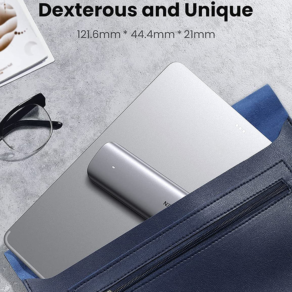 UGREEN 70691 NVMe SSD Enclosure USB C 3.1 Gen 2 M.2 NVME Mobile Hard Drive Case with Cable Support 10Gbps Transfer Speed Compatible with 2230/2242/2260/2280 SSD