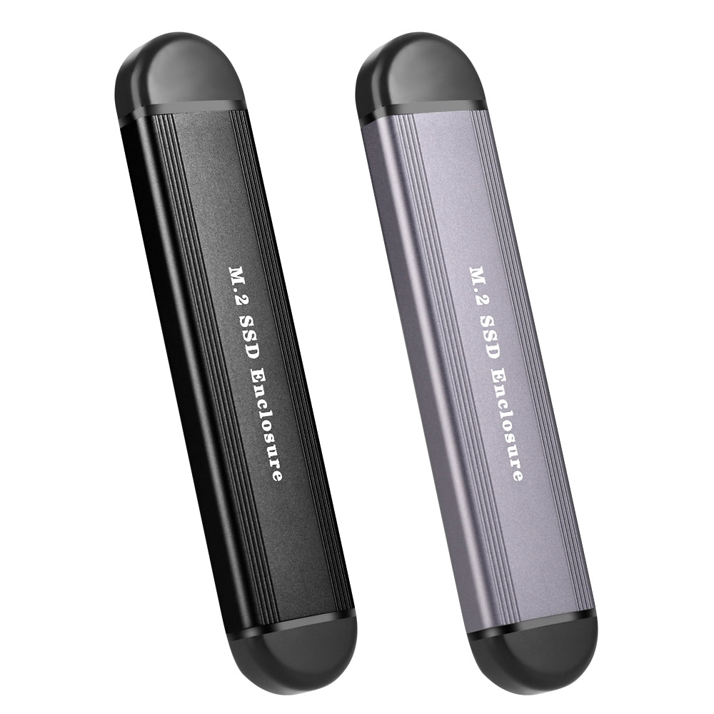 U2-001 Type C+USB 2 in 1 Nvme M.2 SSD NGFF M.2 SSD Enclosure External Hard Drive - Black