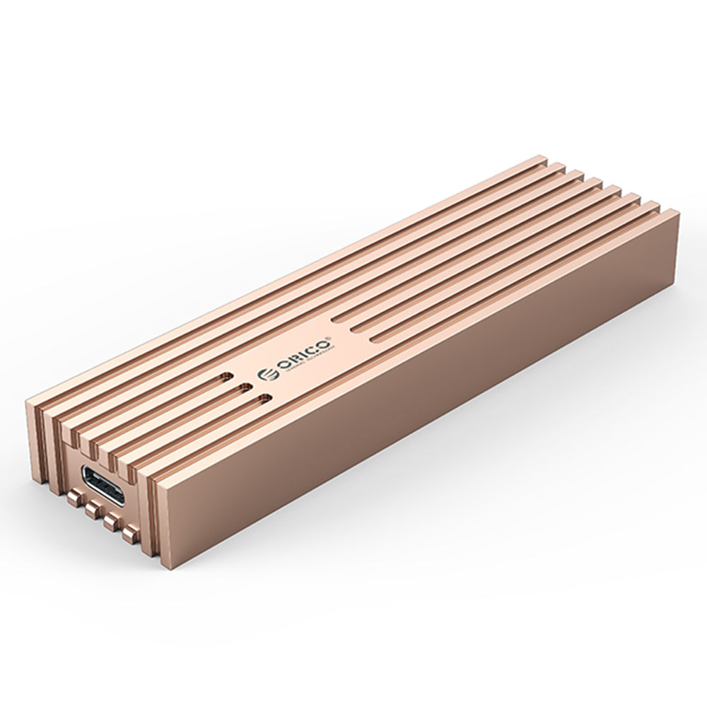 Uniqkart-FV35C3-G2 Aluminum Alloy M.2 NVMe SSD Case 10Gbps High Speed PC Laptop External Hard Drive Enclosure Case - Gold