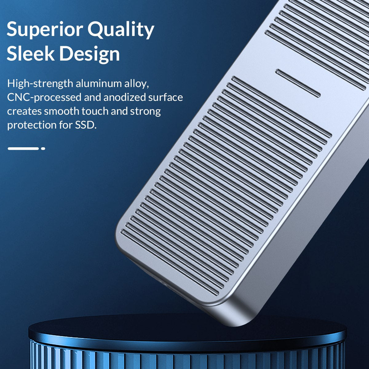 Uniqkart-M222C3-G2 M.2 NVMe SSD Case Aluminum Alloy 10Gbps High Speed Hard Drive Enclosure Case - Gold