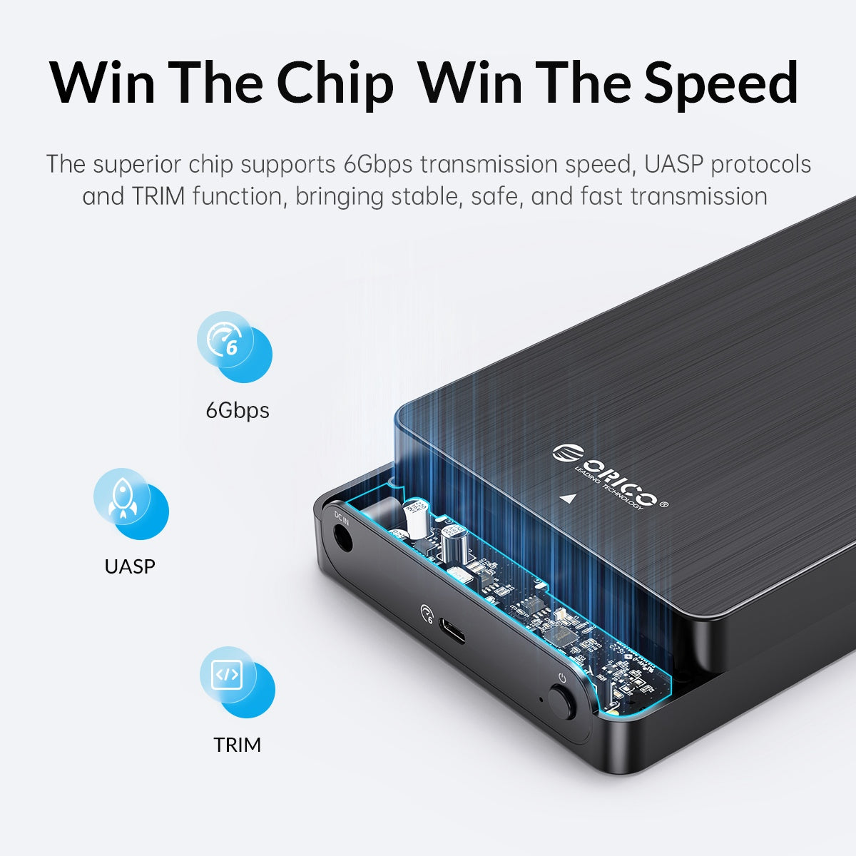 Uniqkart HM35C3 3.5-inch External Hard Disk Enclosure Compatible with 3.5 inch SATA Hard Disk Drive Box Support 6Gbps Fast Transmission (EU Plug)