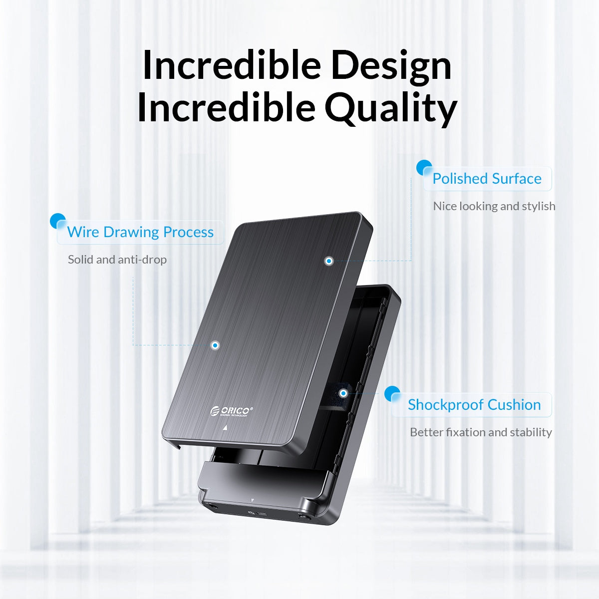 Uniqkart HM35C3 3.5-inch External Hard Disk Enclosure Compatible with 3.5 inch SATA Hard Disk Drive Box Support 6Gbps Fast Transmission (EU Plug)