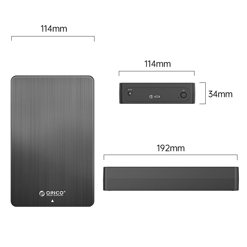 Uniqkart HM35C3 3.5-inch External Hard Disk Enclosure Compatible with 3.5 inch SATA Hard Disk Drive Box Support 6Gbps Fast Transmission (EU Plug)