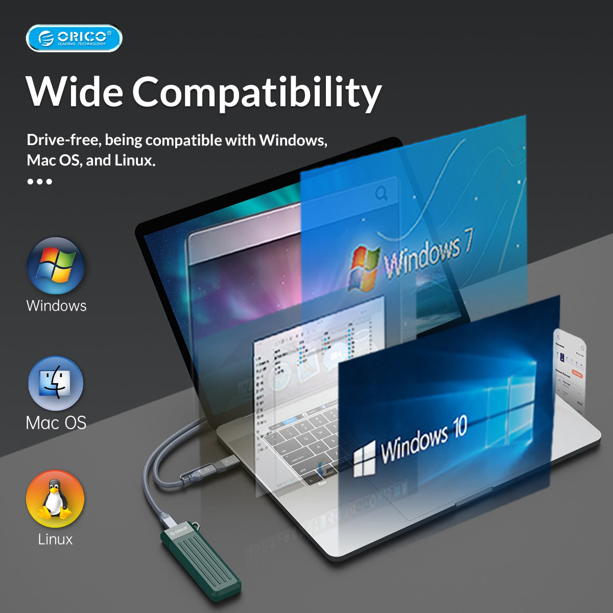 Uniqkart MM2C3 M.2 SSD Enclosure Compatible with M.2 NVMe Solid State Drive External Enclosure 6Gbps Fast Transmission Hard Disk Protective Case