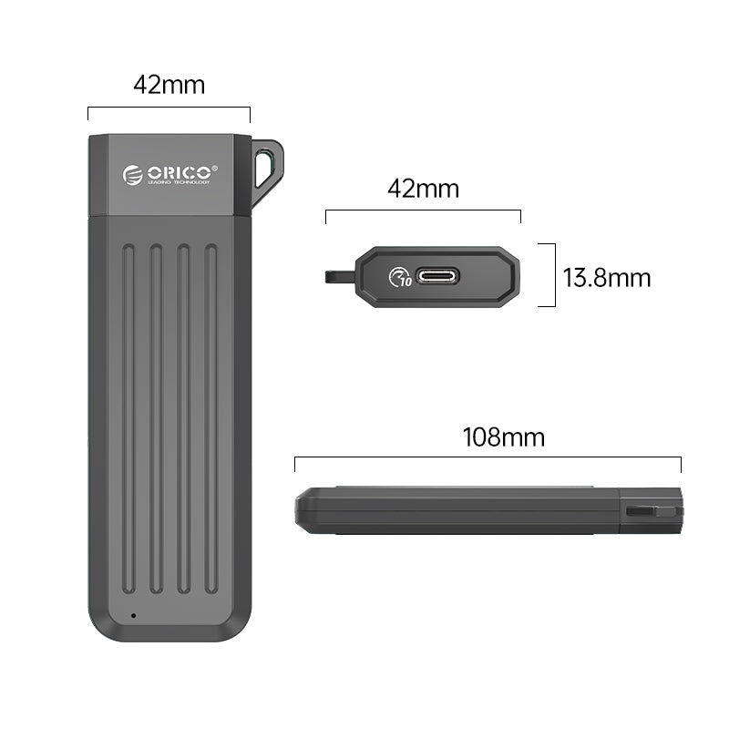 Uniqkart MM2C3 M.2 SSD Enclosure Compatible with M.2 NVMe Solid State Drive External Enclosure 6Gbps Fast Transmission Hard Disk Protective Case