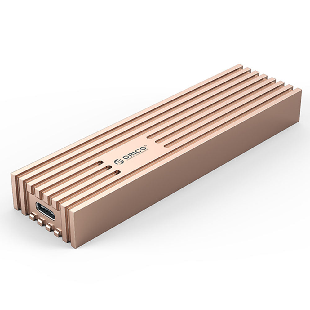 Uniqkart M232C3-G2 10Gbps High Speed M.2 NVMe SSD Case External Hard Drive Enclosure Case, Support Up to 4TB - Gold